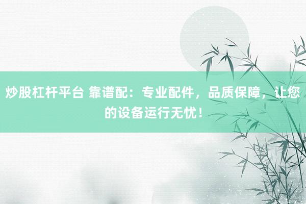 炒股杠杆平台 靠谱配：专业配件，品质保障，让您的设备运行无忧！