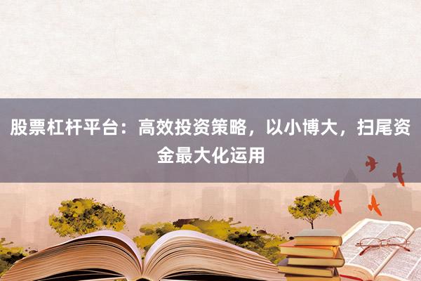 股票杠杆平台：高效投资策略，以小博大，扫尾资金最大化运用