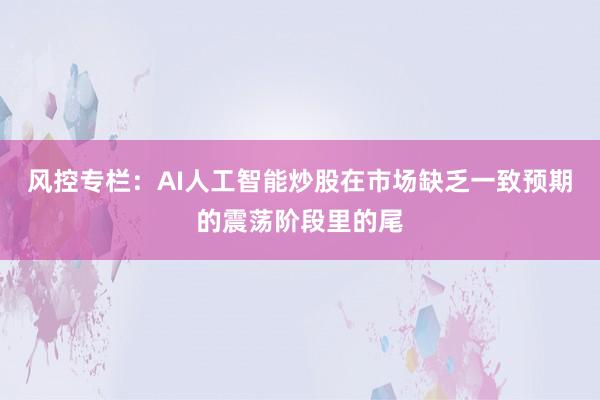 风控专栏：AI人工智能炒股在市场缺乏一致预期的震荡阶段里的尾
