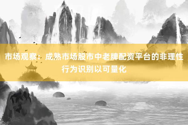 市场观察：成熟市场股市中老牌配资平台的非理性行为识别以可量化