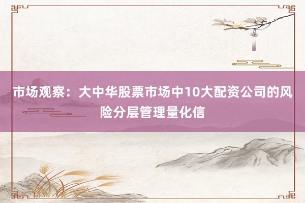 市场观察：大中华股票市场中10大配资公司的风险分层管理量化信