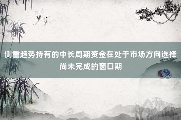 侧重趋势持有的中长周期资金在处于市场方向选择尚未完成的窗口期