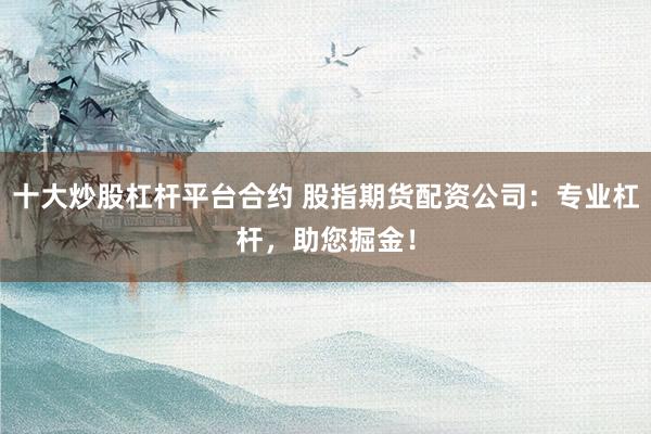 十大炒股杠杆平台合约 股指期货配资公司：专业杠杆，助您掘金！
