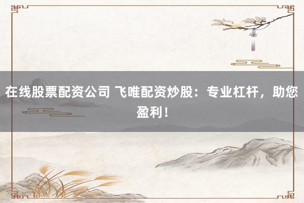 在线股票配资公司 飞唯配资炒股：专业杠杆，助您盈利！