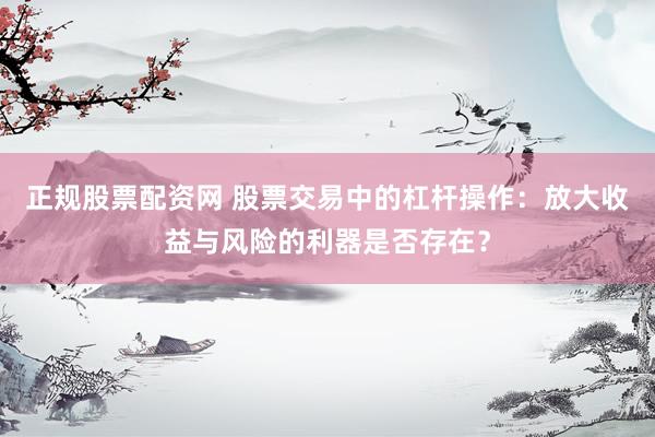 正规股票配资网 股票交易中的杠杆操作：放大收益与风险的利器是否存在？