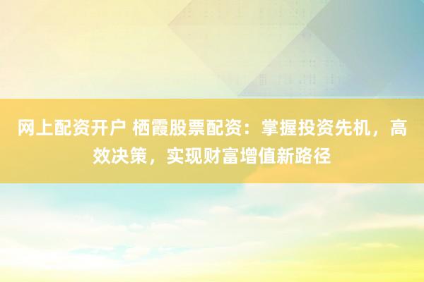 网上配资开户 栖霞股票配资：掌握投资先机，高效决策，实现财富增值新路径
